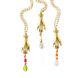 Hand Charm Glass Bead Pendant Necklace