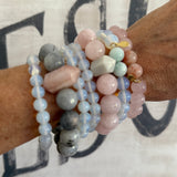Opalite + Green Moonstone Karma Double Bead Bracelet