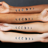 Moon Phases Temporary Tattoo Set