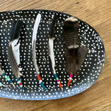 Smudging feather bundle with colorful hand-tied yarn handle. These natural ritual tools are created with intentions of peace, healing Reiki energy, and love for the best intentions to come forward. Feathers and hand tied color wraps will vary, no two will ever be the same. Comes with basic smudging instructions.