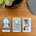 Each of the miniature 78 cards in The Wild Unknown Pocket Tarot Deck & Guidebook is a work of art that explores the mysteries of the natural world and the animal kingdom.