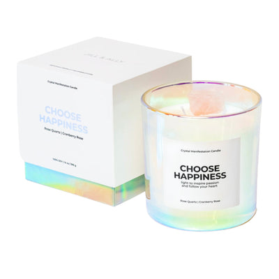 "Choose Happiness" Crystal Manifestation Candle