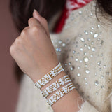 White + Gold Seed Bead LOVE Bracelet