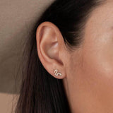 Snake Pave Stud Gold Earrings