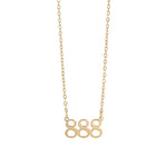 Gold necklace with '888' pendant on a white background