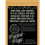 Practical Magic product packaging with text on a white background