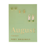 Gold Birthstone Earring Set