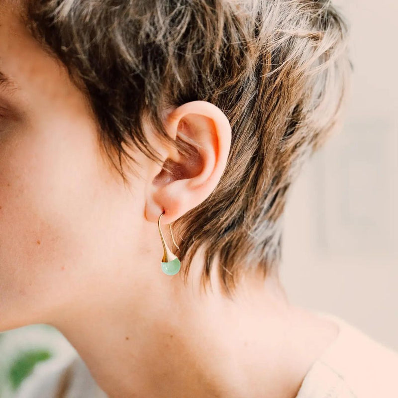 Green Aventurine Teardrop Earrings