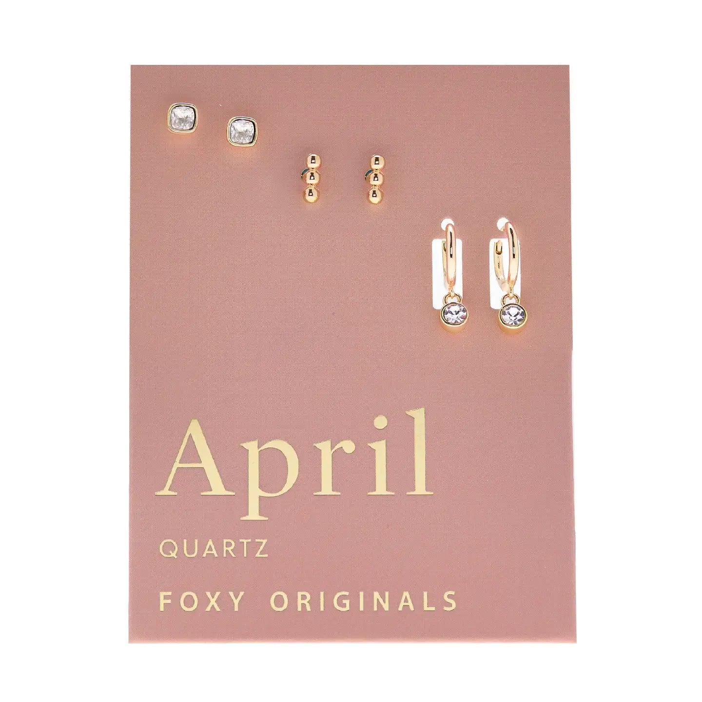 Gold Birthstone Earring Set