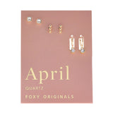 Gold Birthstone Earring Set