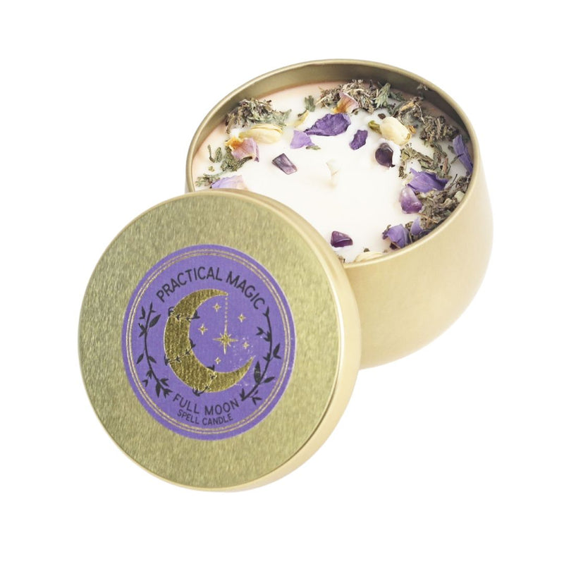 Full Moon Spell Candle in Gold Tin
