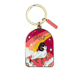 Keychain with Aries zodiac design on a white background