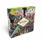 Puzzle game box titled 'The World of Witches' with colorful design on a white background