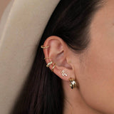 Snake Pave Stud Gold Earrings