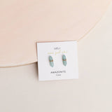 Amazonite Double Point Wrapped Earrings