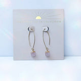 Rose Quartz Floral Bud Drop Earring