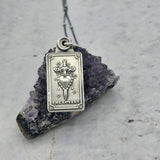 The Lovers Tarot Card Sterling Silver Necklace