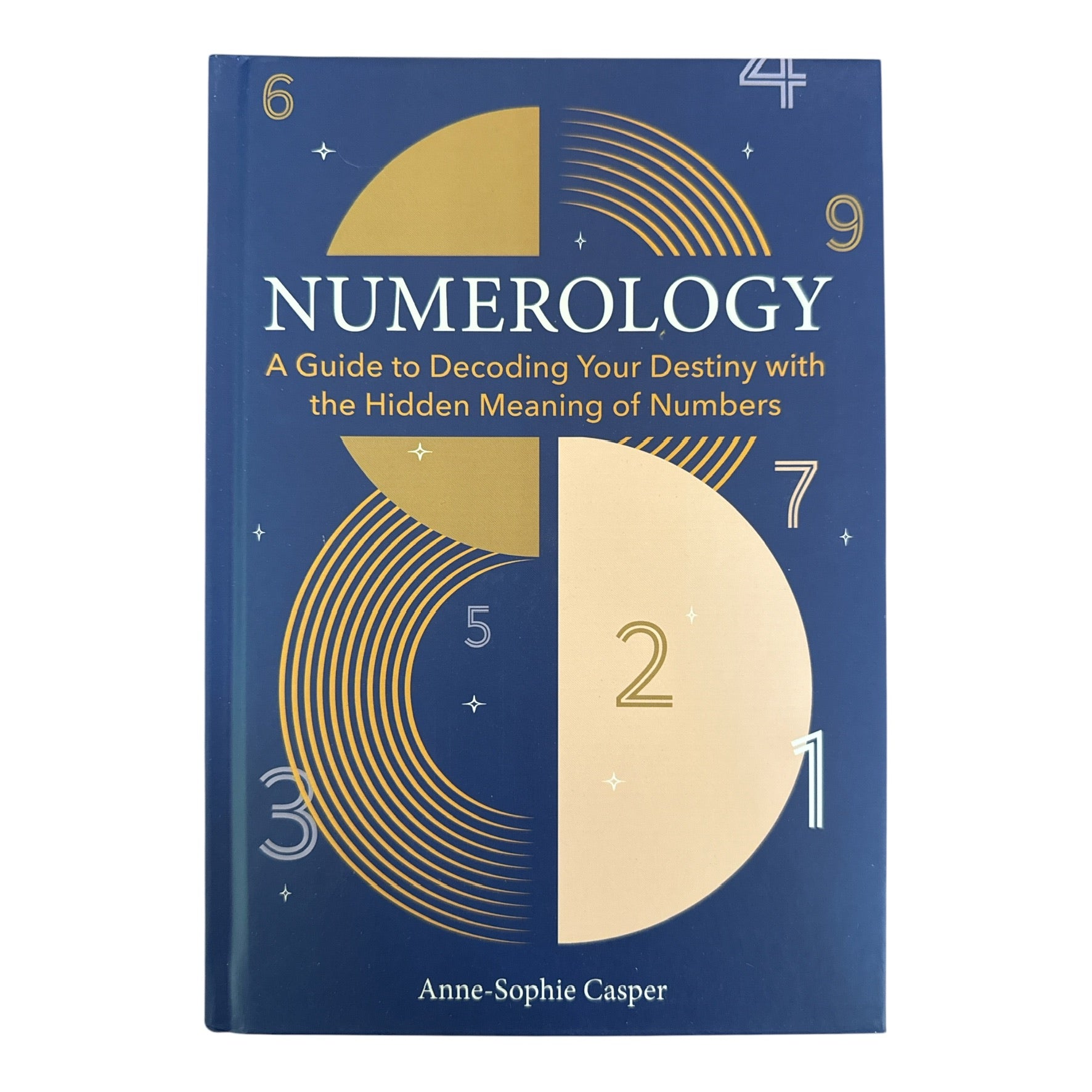 Blue book cover with Numerology: A Guide to Decoding Your Destiny with the Hidden Meaning of Numbers on a white background.