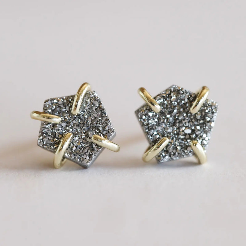 Gemstone Crystal Prong Earrings