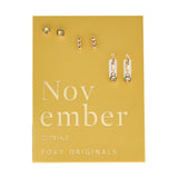 Gold Birthstone Earring Set