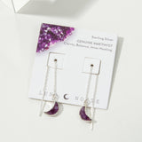 Amethyst Sterling Silver Eclipse Threader Earrings