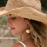 X Turquoise Half Moon Hoop Earrings