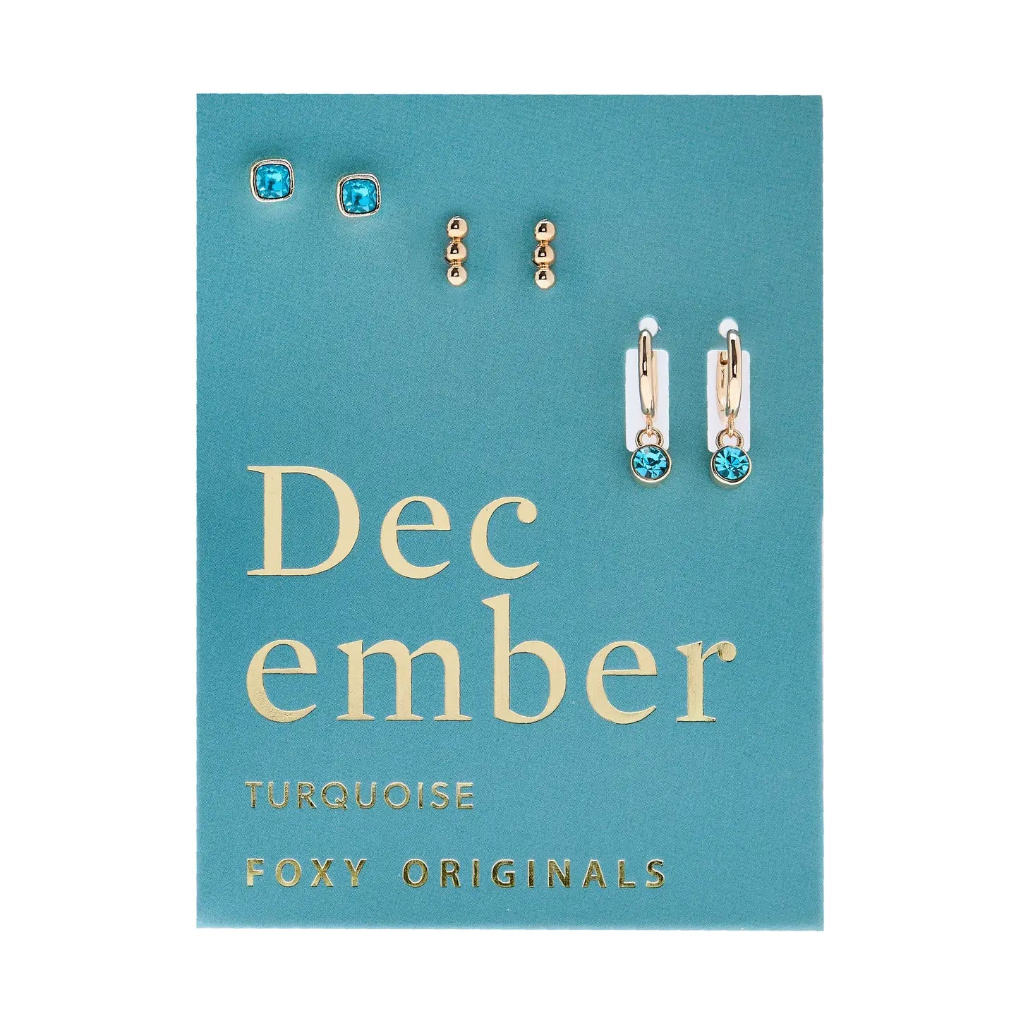 Gold Birthstone Earring Set