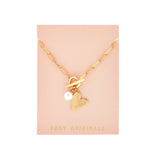 Rosie Heart Necklace on Staple Chain