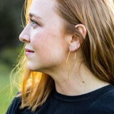 Brass Lightning Bolt Earrings