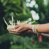 White + Gold Seed Bead LOVE Bracelet