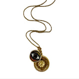 Anthea Evil Eye and Floral Medallion Necklace