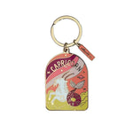 Capricorn zodiac keychain on a white surface