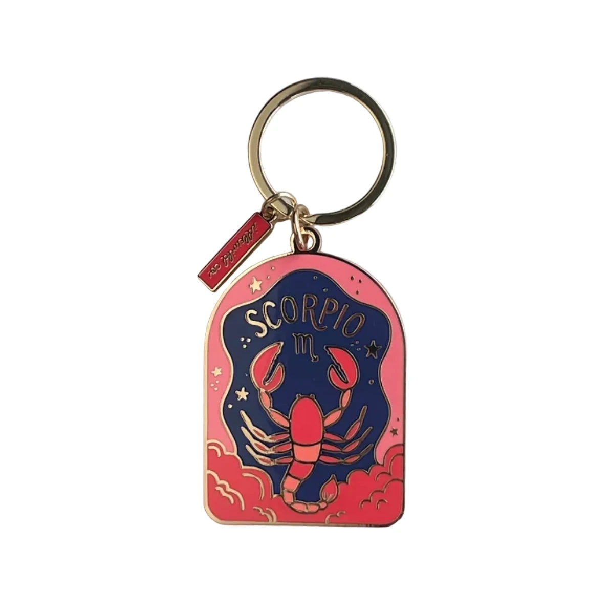 Scorpio zodiac keychain on a marble surface