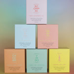 Set of colorful boxes with zodiac signs on a gradient background