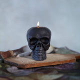 Black Skull Beeswax Candle