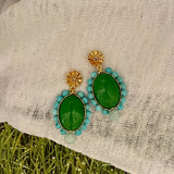 Turquoise and Amazonite Vera Earrings