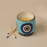 Evil Eye Incense + Smoke Ceramic Candle