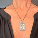 The Lovers Tarot Card Sterling Silver Necklace