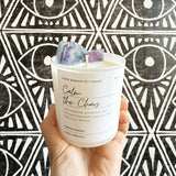 Calm The Chaos Confía Fluorite Crystal Candle