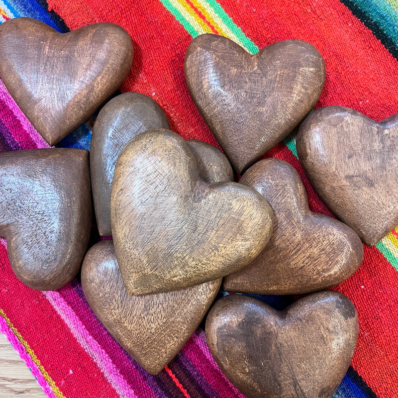 Hand Carved Wood Heart