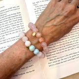 Rose Quartz + Sunstone Karma Double Bead Bracelet