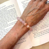 Rose Quartz + Sunstone Karma Double Bead Bracelet