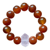 Carnelian + Rose Quartz Big Bauble Bracelet