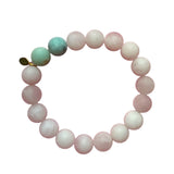 Rose Quartz + Amazonite  Karma Double Bead Bracelet