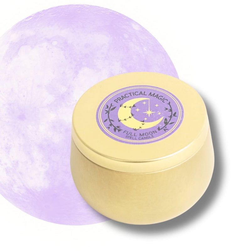 Full Moon Spell Candle in Gold Tin