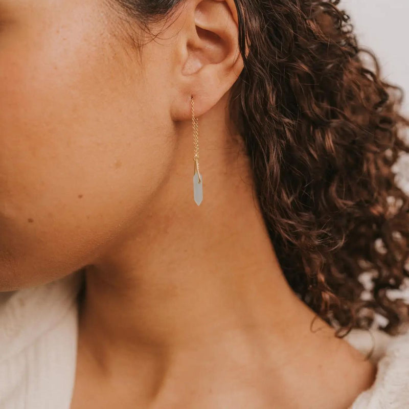 Amazonite Crystal Threader Earrings