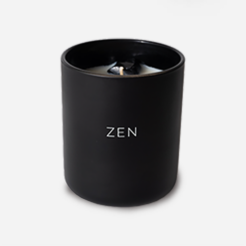 Zen Candle with Black Obsidian Crystal