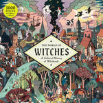 Cover of 'The World of Witches' book with colorful illustration of witches and village.