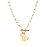 Rosie Heart Necklace on Staple Chain