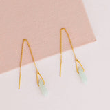 Amazonite Crystal Threader Earrings - Confía Collective